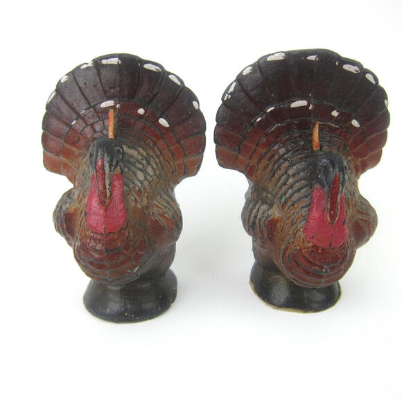 Vintage Gurley Thanksgiving Turkey Candles Set of 2 Fall Autumn Table Decor - Picture 10 of 16